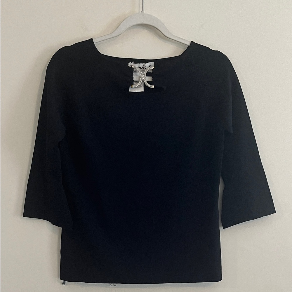 Vintage Joseph A. Black Mcbling Y2K Going Out Top Chic Rhinestone 90s Whimsigoth